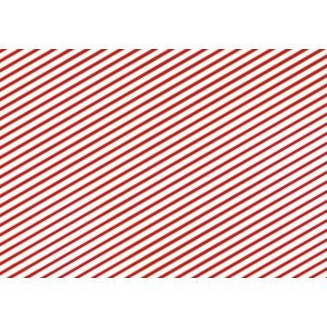 Raud og kvit stripete julegavepapir - 200x70 cm