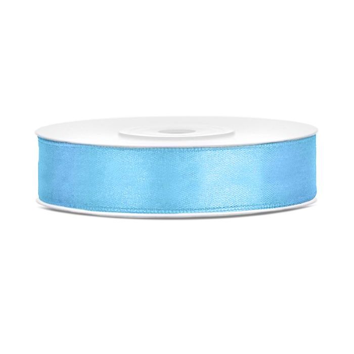 Lyseblått satinband - 12 mm x 25 m