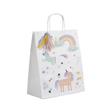 Gåveposer med einhjørningmotiv 6x - 27x20 cm