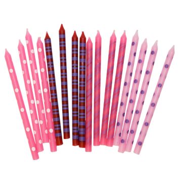 Bursdagslys rosa nyansar 16x - 15 cm