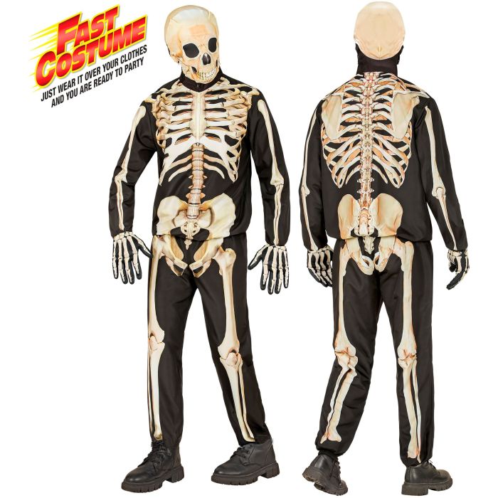 Skelettkostyme for gutter i svart