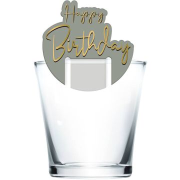 "Happy Birthday" Drikkemerker Golden Dawn 6x