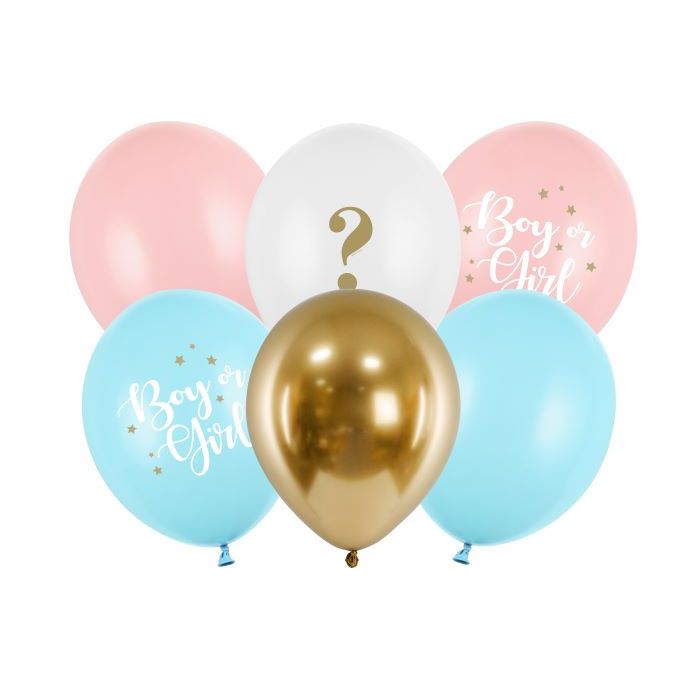 Dreng eller jente ballonger 6x - Ø 30 cm