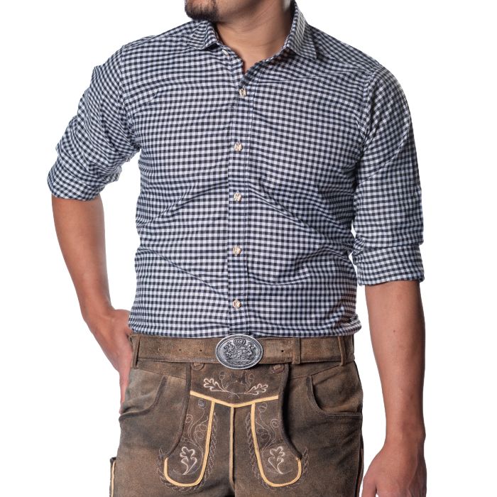 Oktoberfest tyroler skjorte svart Leopold Deluxe