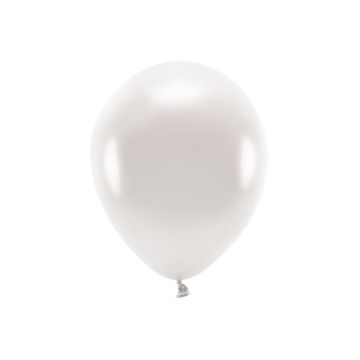 Metallic Pearl Kvit Ballongar 10x - 30 cm 