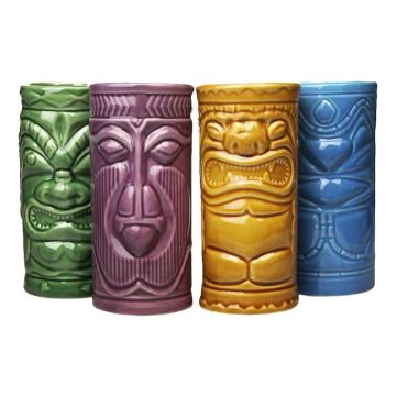 Tiki vase-sett 4x - 14x6,5 cm