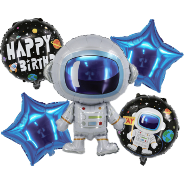 Folieballongar med astronaut tema 5x