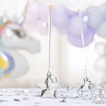 Stjerneforma sølv ballongvekt 10x11 cm