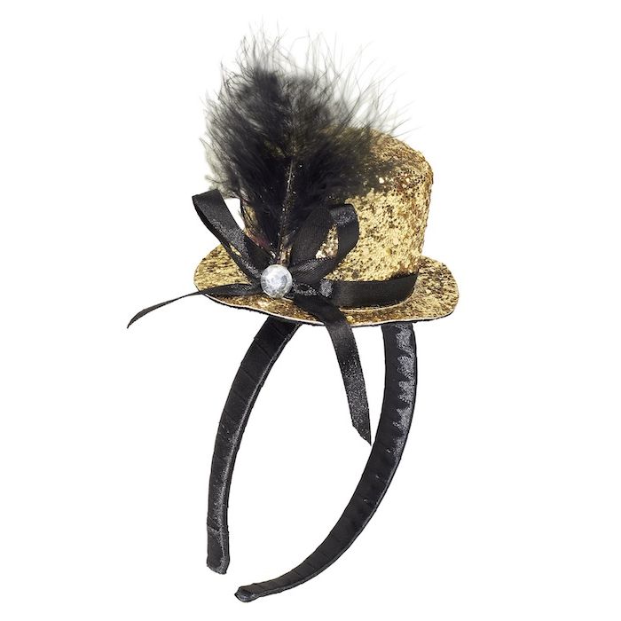 Mini Glitter Rund Hatt - Gull