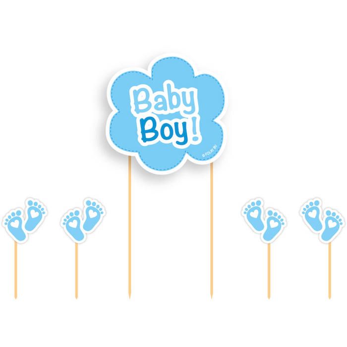 Baby gut kakedekorasjon 5x 