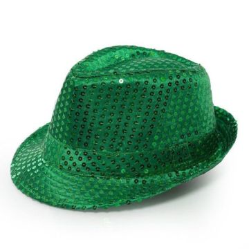 Grønn hatt med glitter