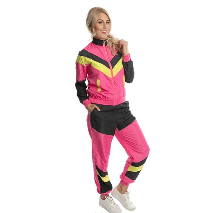 Neon retro treningsdrakt til kvinner - 2 delar