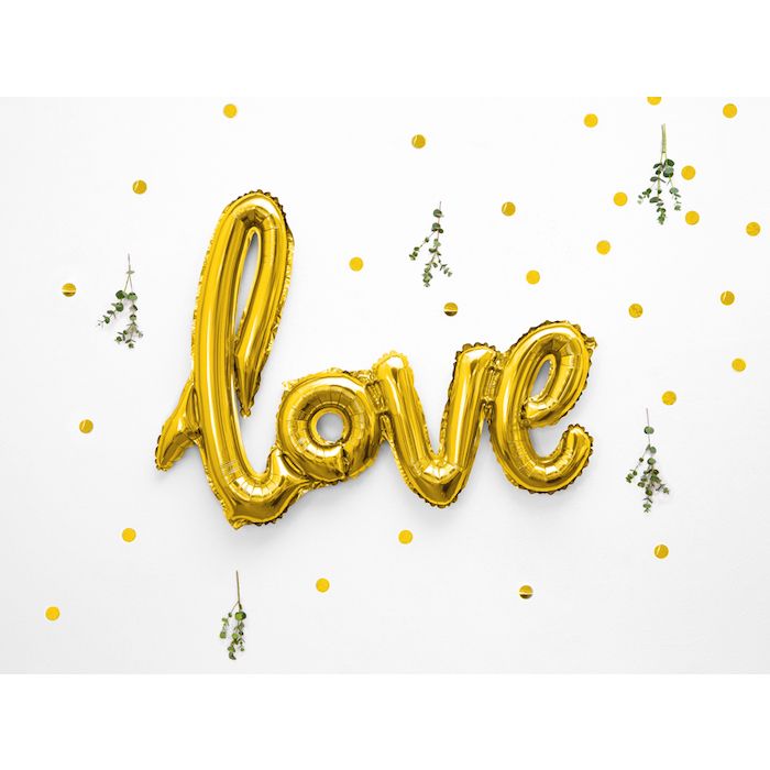 love folieballong gull - 73 x 59 cm
