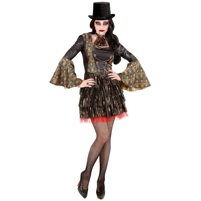 Gotisk vampyrkjole for damer med jabot
