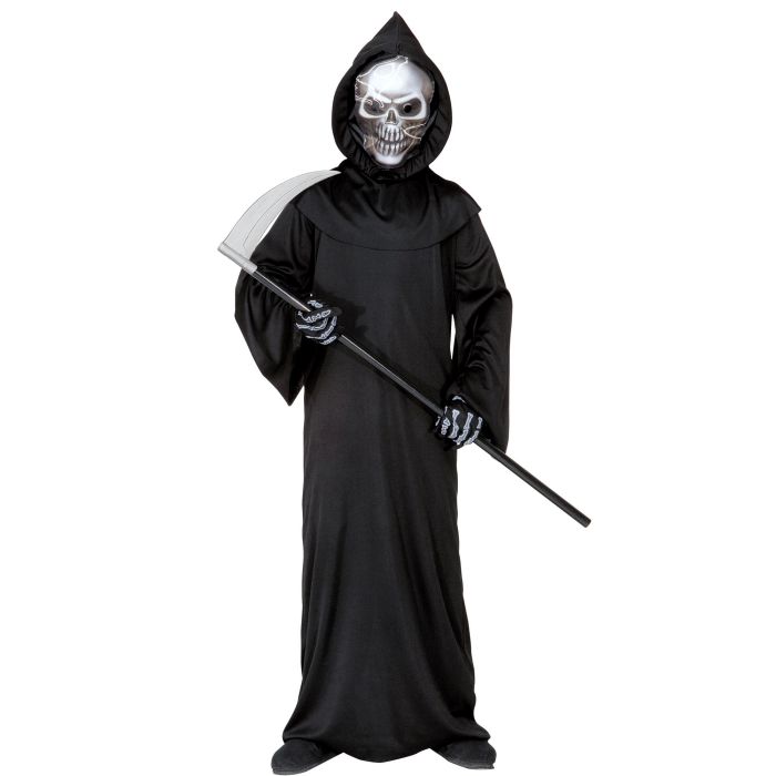 Grim Reaper kostyme med sølvmaske til gutter