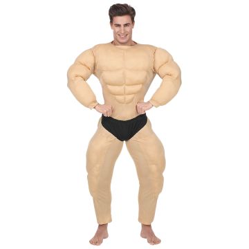 Morsomt bodybuilder kostyme i beige