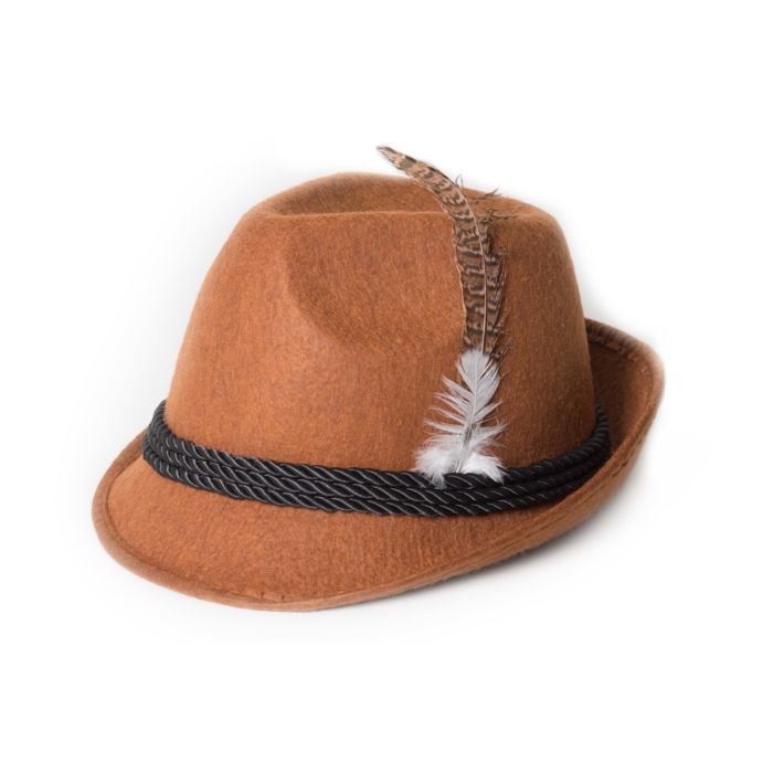 Tyrolerhatt til oktoberfest Bayern brun unisex one-size 