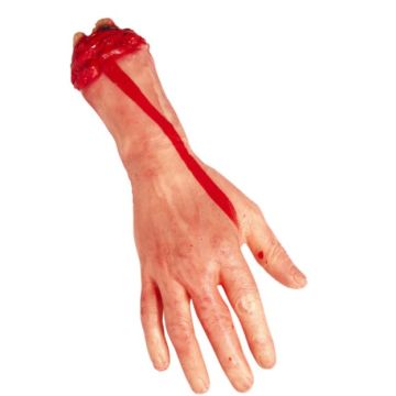 Blodig avhugga hand - 12x30 cm