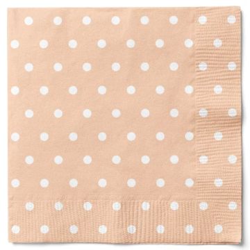 Servietter i oransje med kvite prikkar 20x Det Gamle Apotek