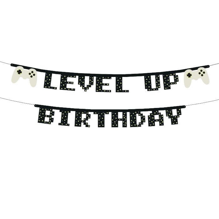 Bursdags gamer banner level up 2,5 m