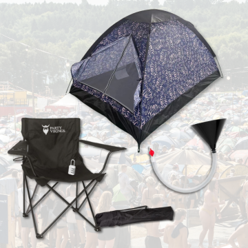Festivalpakke 2 personar premium - FRIGG telt, festivalstol m.m.