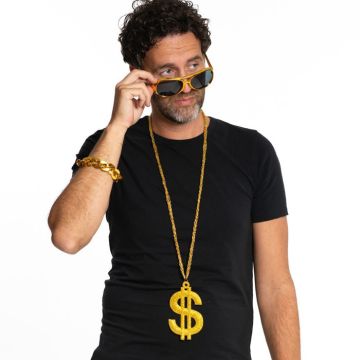 Gangster-sett i gull inkl. 3 deler