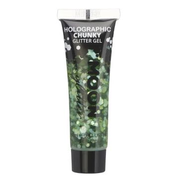 Holografisk Chunky Glittergel Grønn 12 ml Moon Creations