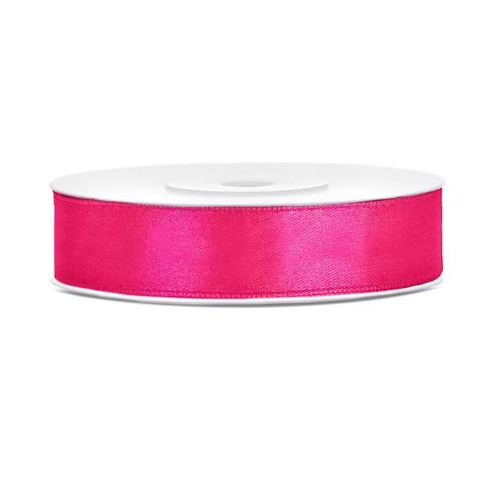 Mørk rosa satengband - 12mm x 25m