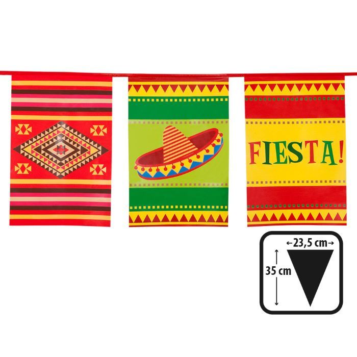 Meksikansk fiesta plastguirlande - 10 m