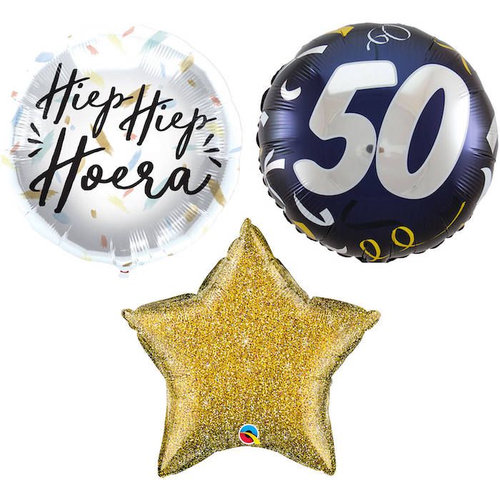 50 års fødselsdags ballonbuket 3x – 45 cm