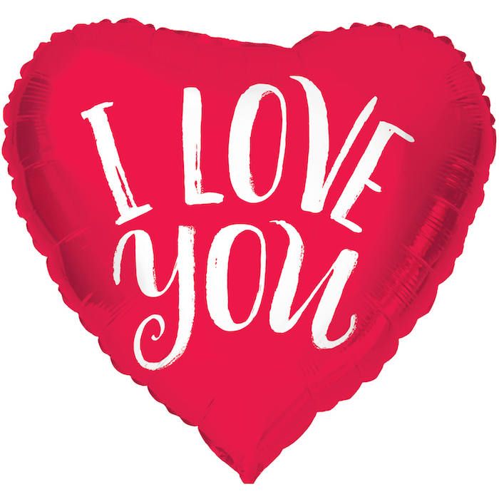 "I Love You" Hjerteforma Folieballong - 45 cm