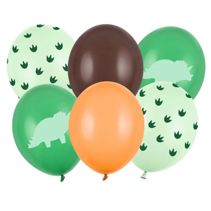 Ballongar med dinosaurmotiv mix 6x - 30 cm