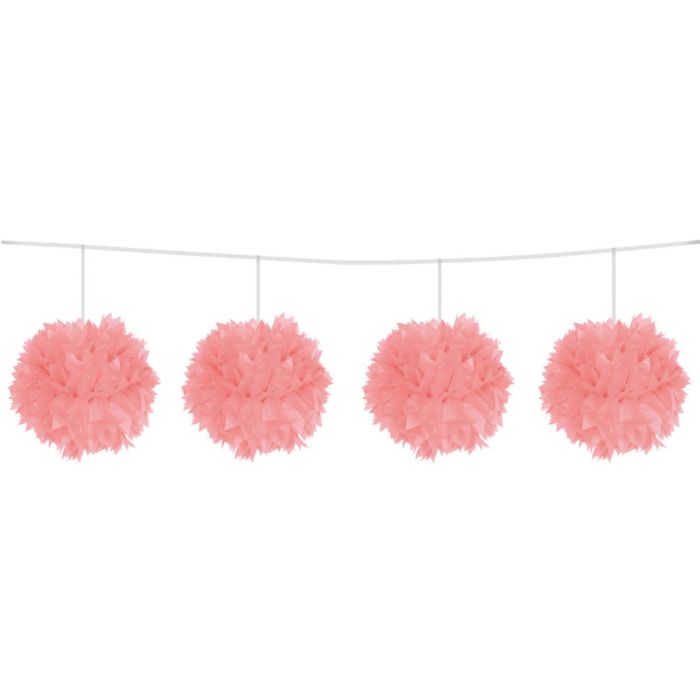 Lys rosa pompom girlande - 3 m