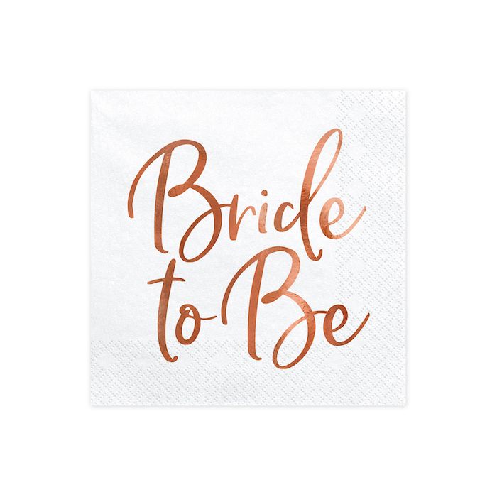 Rose Gold Bride To Be Serviettar 20x - 33x33 cm