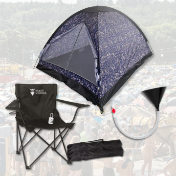 Festivalpakke 3 personar premium - FLOKI telt, festivalstol m.m.