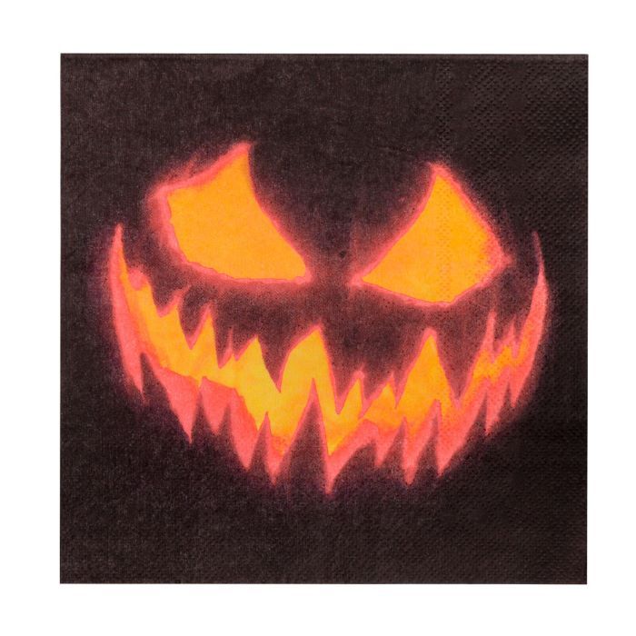 Skumle halloween graskarsserviettar 20x - 33x33 cm