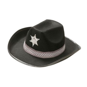 Svart sheriff cowboyhatt