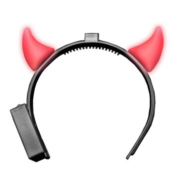Djevelhorn med lys inkl. batterier raud