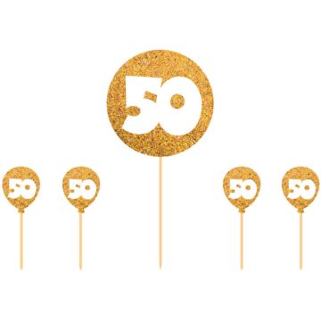 50 Års Kakedekorasjon Gull 5x