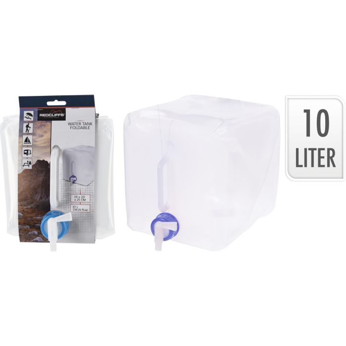 Sammenleggbar vanntank med kran, 10 liter