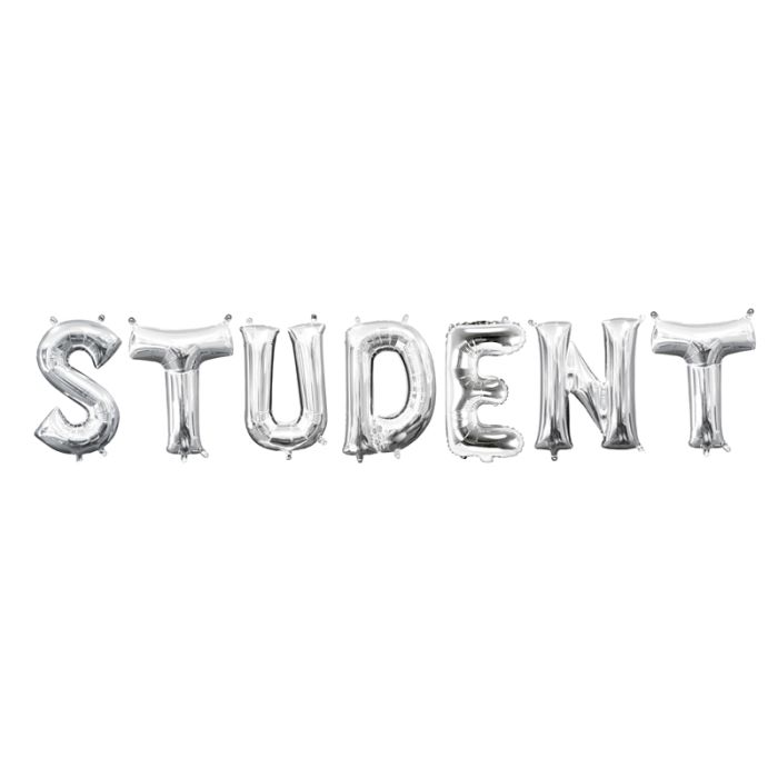 Studentfolieballongar sølv - 56 cm