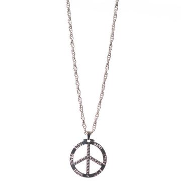 Sølv hippie peace-halskjede