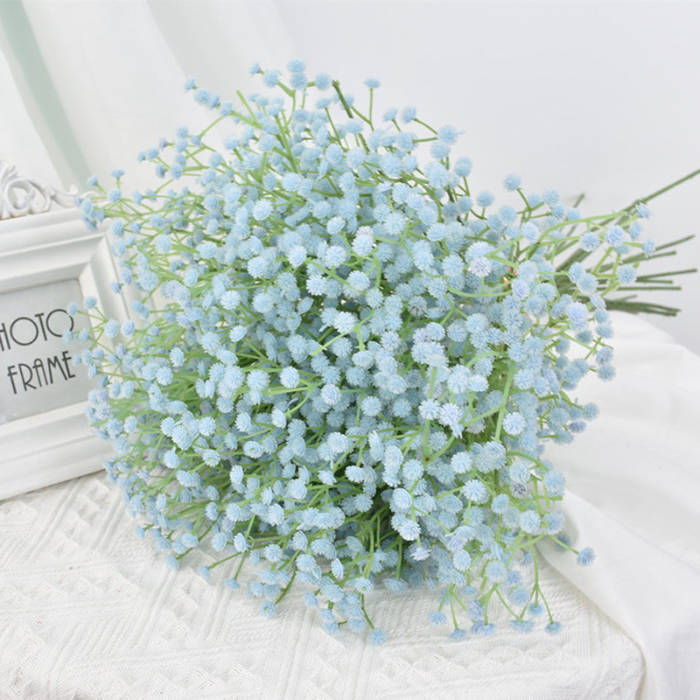 Kunstig brudeslør-blomst i blå - 63 cm