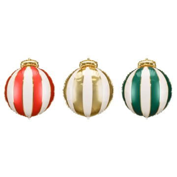 Julekule folieballong 3x - 42x46cm