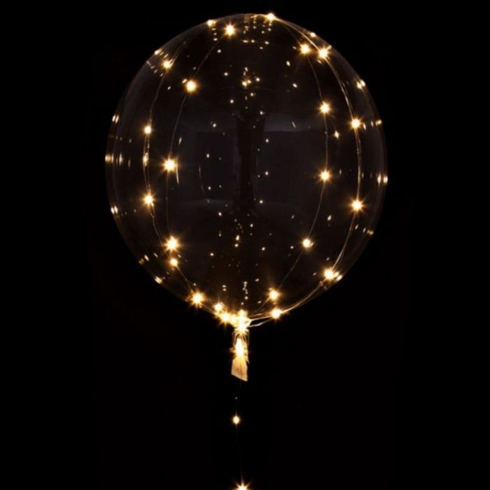 LED ballong 2x kvit lyskjede 75 cm 5 m