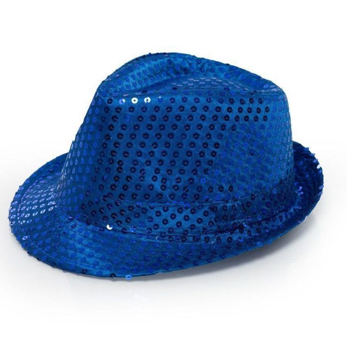 Blå hatt med glitter