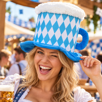 Oktoberfest ølkrus hatt blå onesize