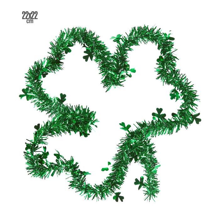 Grønn St. Patricks Day kløverforma falske granpynt - 22x22 cm