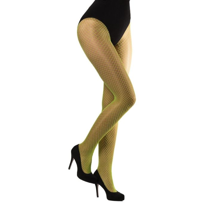 Fisknett strømpebukser one-size fin mesh neon grøn