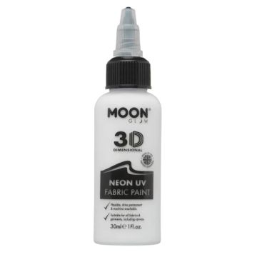 Neon UV Tekstilfarve Kvitt 30 ml Moon Creations